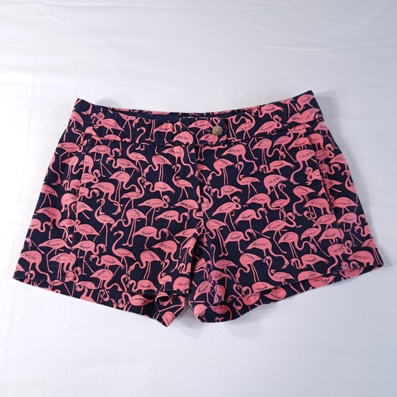 J.Crew Factory Women's Shorts Flamingo Pink/Navy Blue Size‎ 00 100% Cotton - Picture 1 of 8